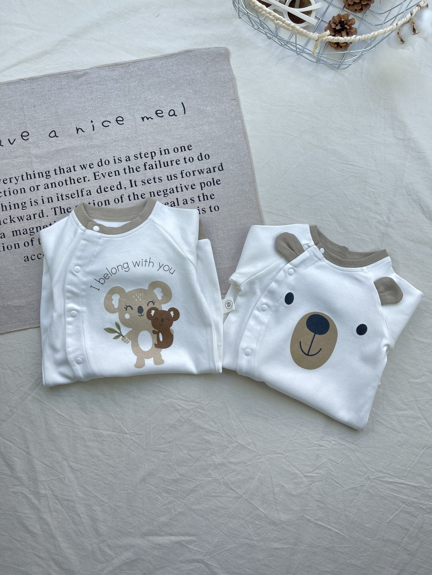 Animal Graphic Bodysuit コアラ クマ 長袖ロンパース【mh0012914】