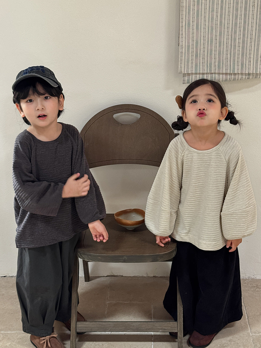 Kids' Striped Raglan Long-Sleeve T-Shirt   【mh0014785】