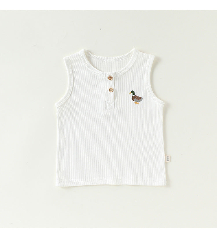 Animal Embroidered Vest アニマル 刺繍タンクトップ【mh0013037】