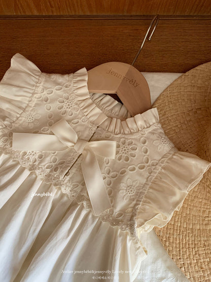 Eyelet Cotton Frill Romper コットン レース 袖フリル ロンパース【mh0012553】