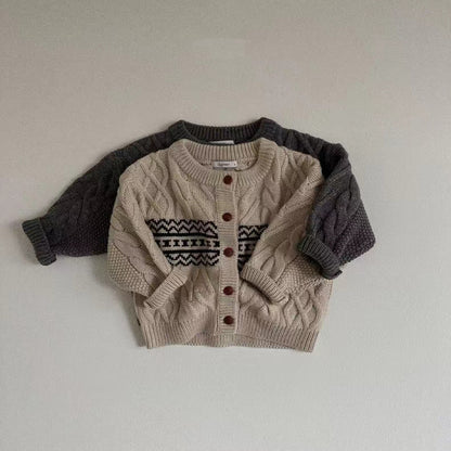 Baby & Kids Nordic Pattern Knit Cardigan【mh0014628】