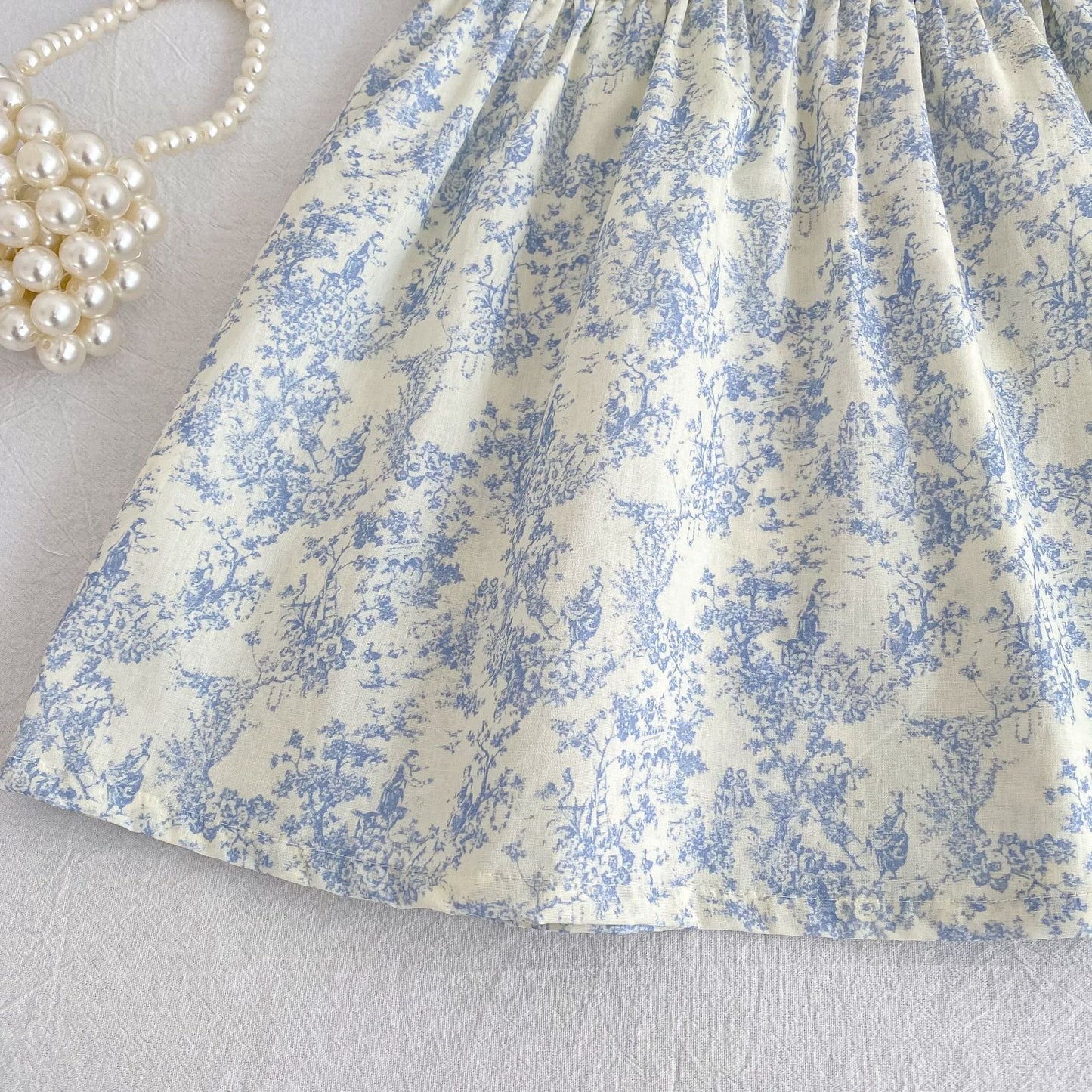 Floral Lace Collar Romper Dress パフスリーブ ロンパース 半袖ワンピース【mh0013164】
