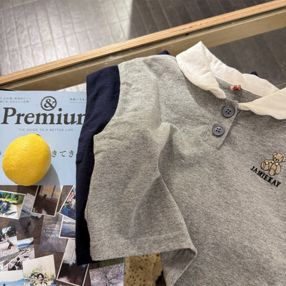 Bear Embroidery Short Sleeve Polo Shirt クマ 刺繍 ポロシャツ【mh0012666】