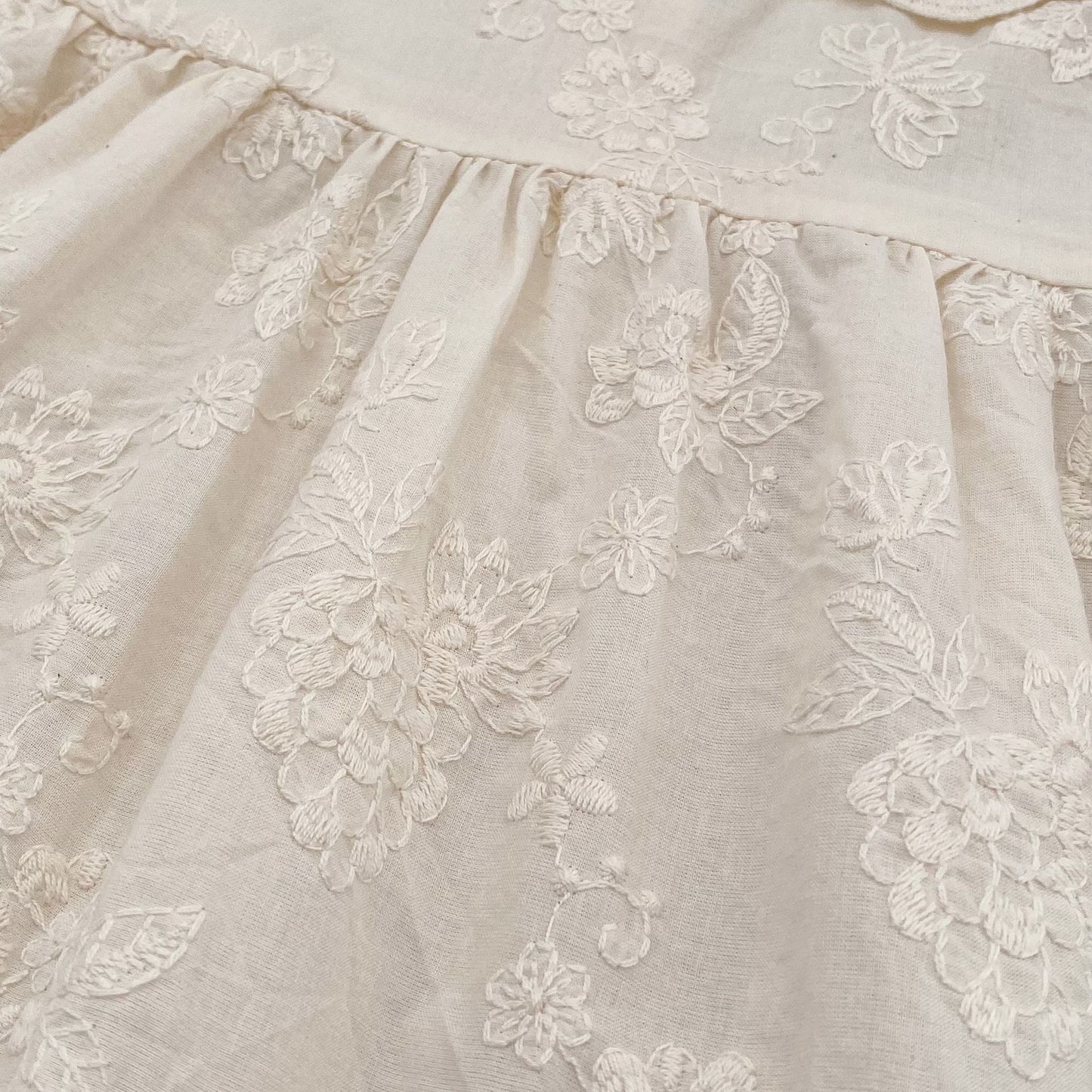 Embroidered Puff Sleeve Romper And Dress 刺繍 パフスリーブ ロンパース ワンピース【mh0013166】