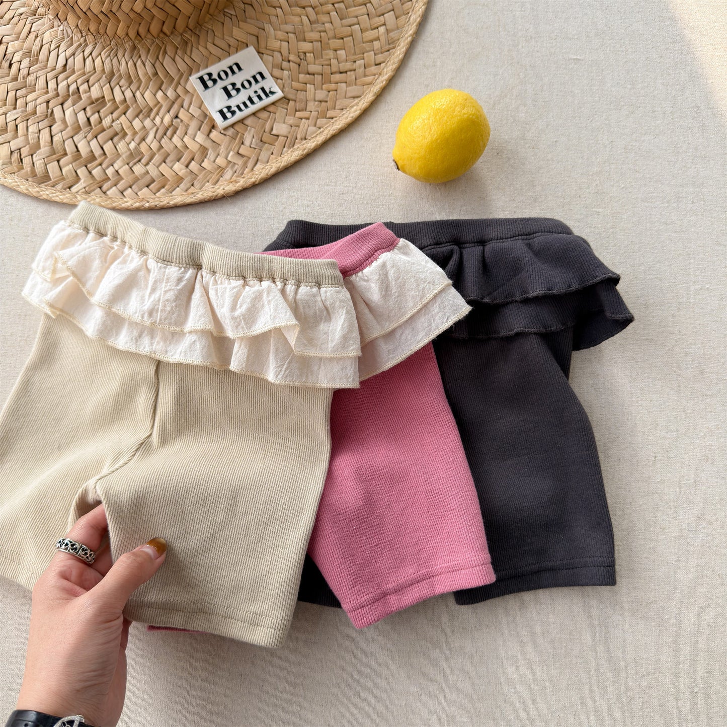 Ruffle Waist Short Leggings ラッフル ショートレギンス【mh0013231】