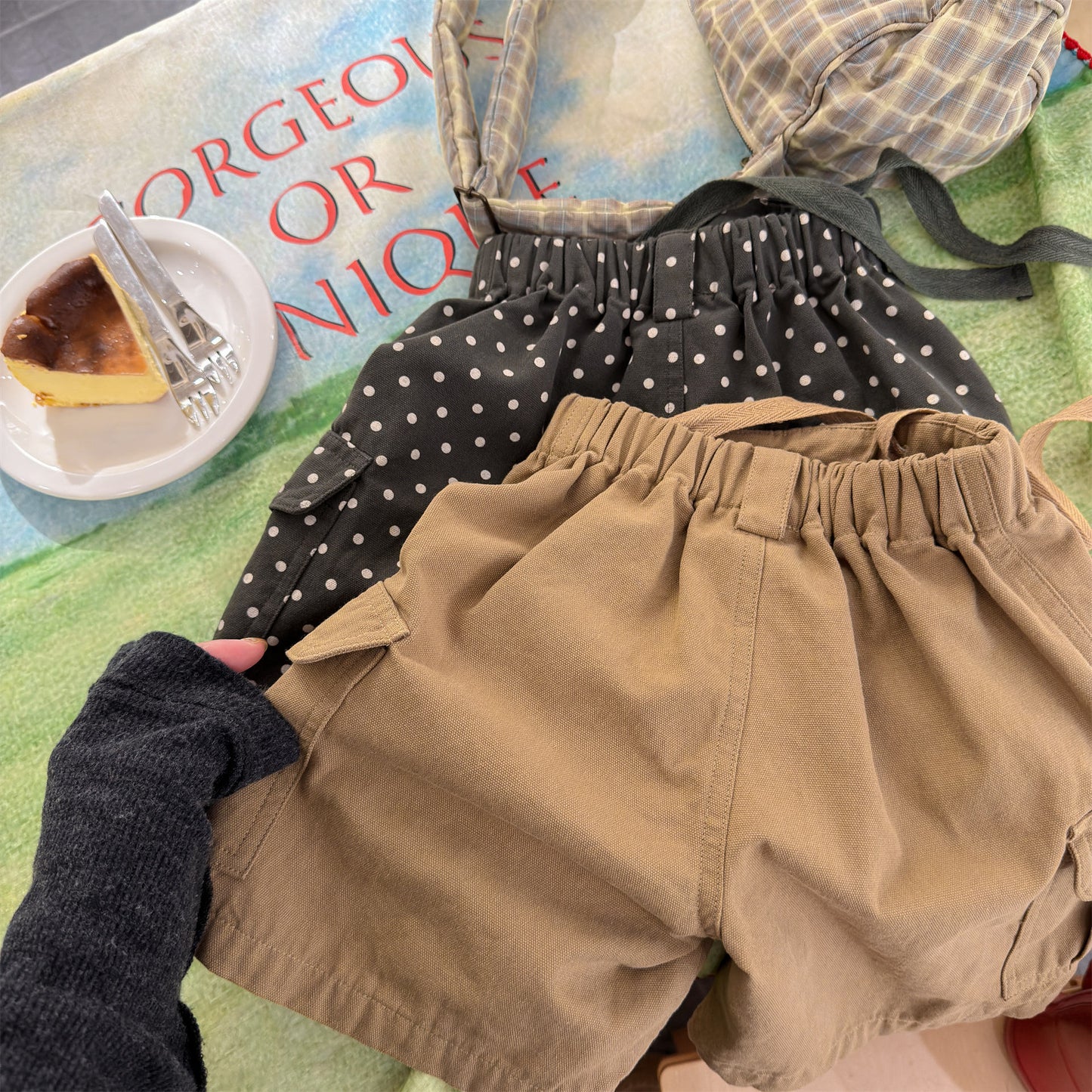 Cotton Cargo Shorts With Belt コットン ドット柄 無地 ショートパンツ【mh0012659】
