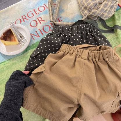 Cotton Cargo Shorts With Belt コットン ドット柄 無地 ショートパンツ【mh0012659】