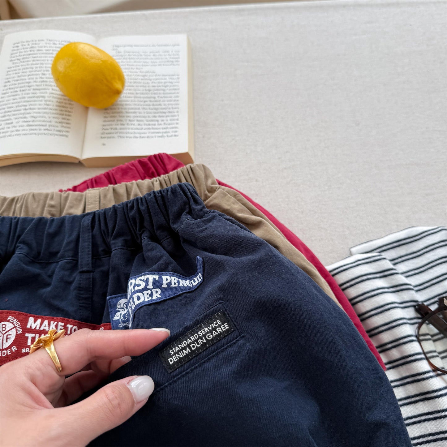 Pennant Patch Graphic Cotton Shorts ワッペン ショートパンツ【mh0012650】