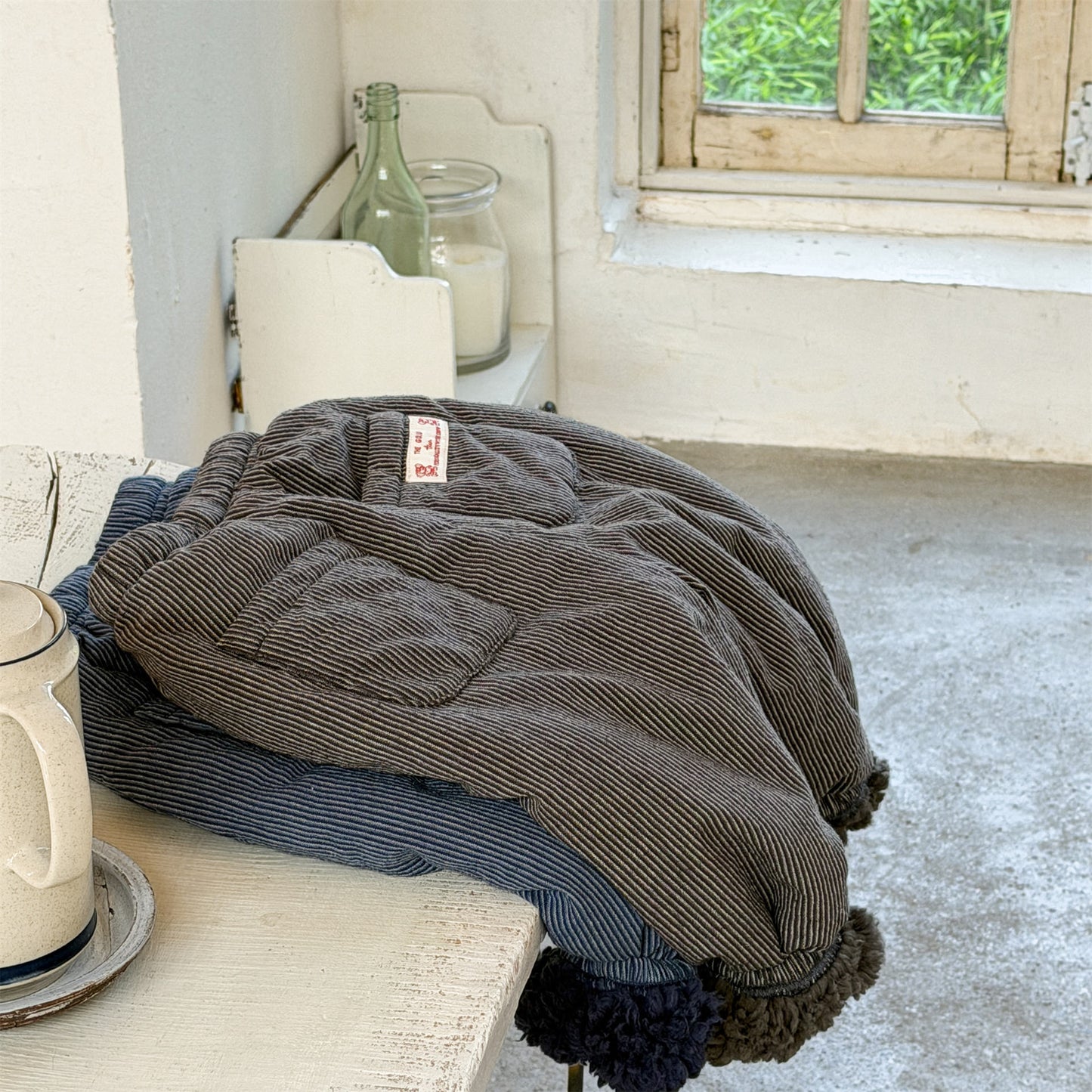 ストライプパンツ 裏ボア ジョガー スウェット カジュアル ボトムス【mh0011605】