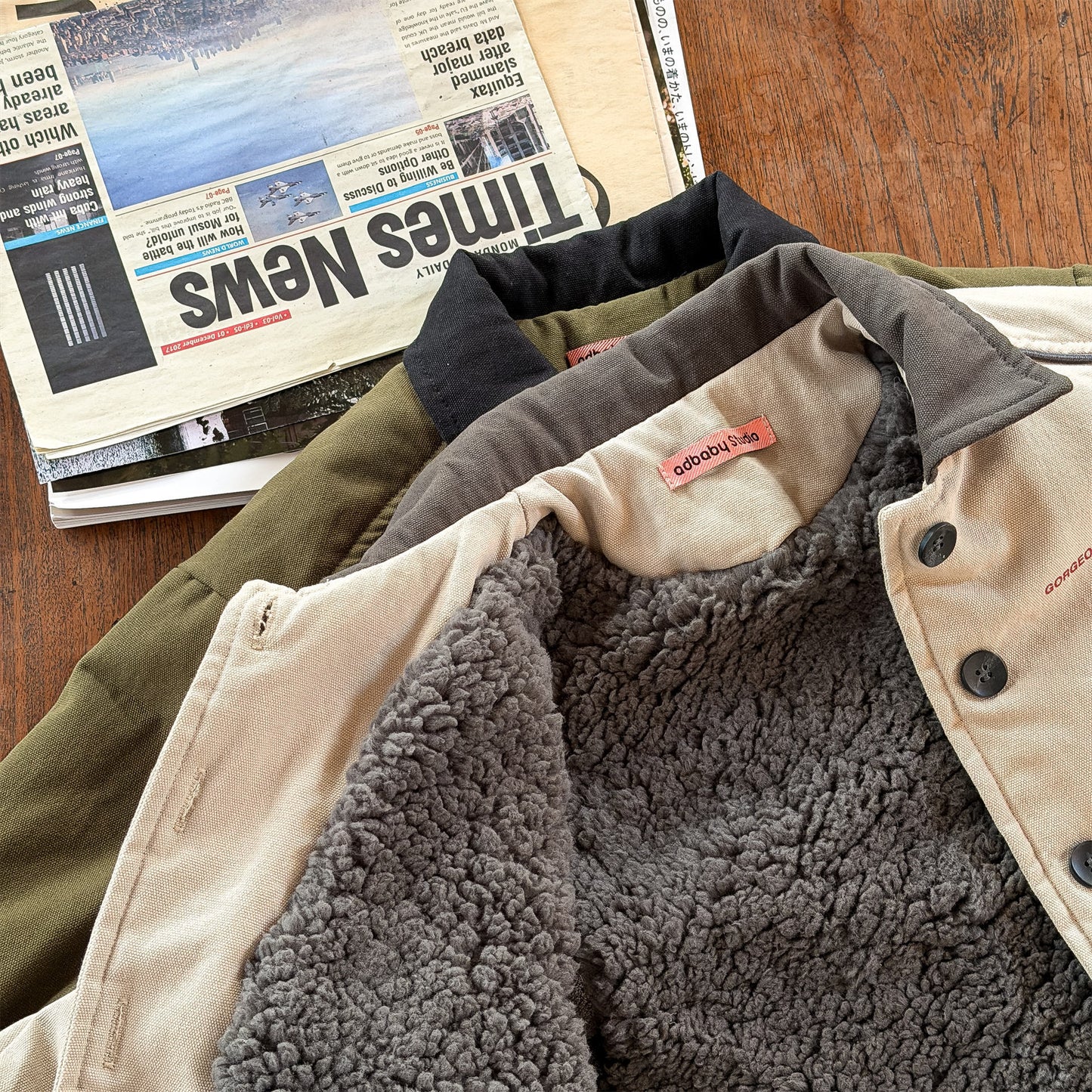 ジャケット 中綿 ボア裏地 ワークテイスト ストリート カジュアル アウター【mh0011604】