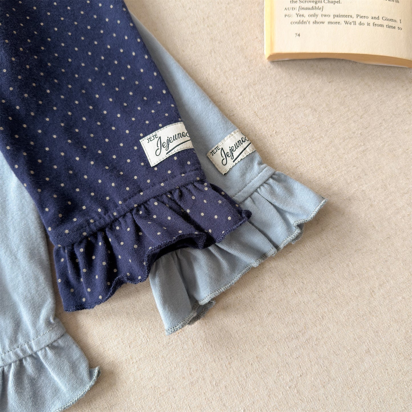 Ruffle Hem Dot Cotton Capri Leggings フリル ハーフ丈レギンス【mh0012663】
