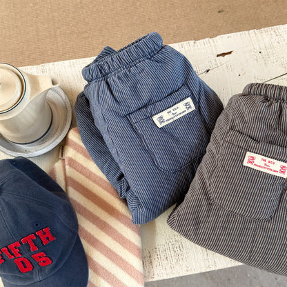 ストライプパンツ 裏ボア ジョガー スウェット カジュアル ボトムス【mh0011605】