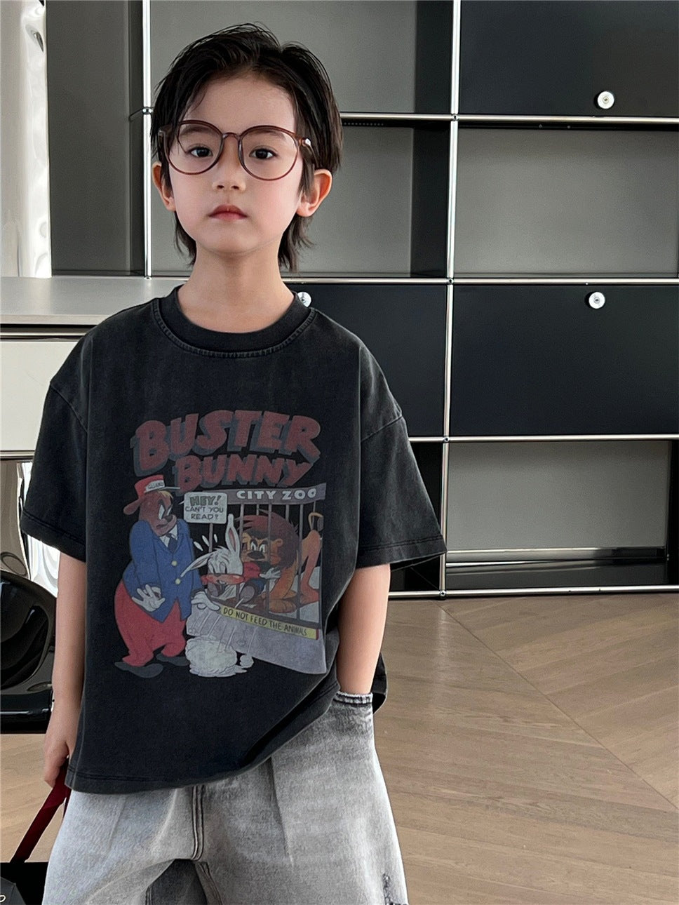 Vintage Bunny Tee アニマルプリント 半袖Tシャツ【mh0012974】