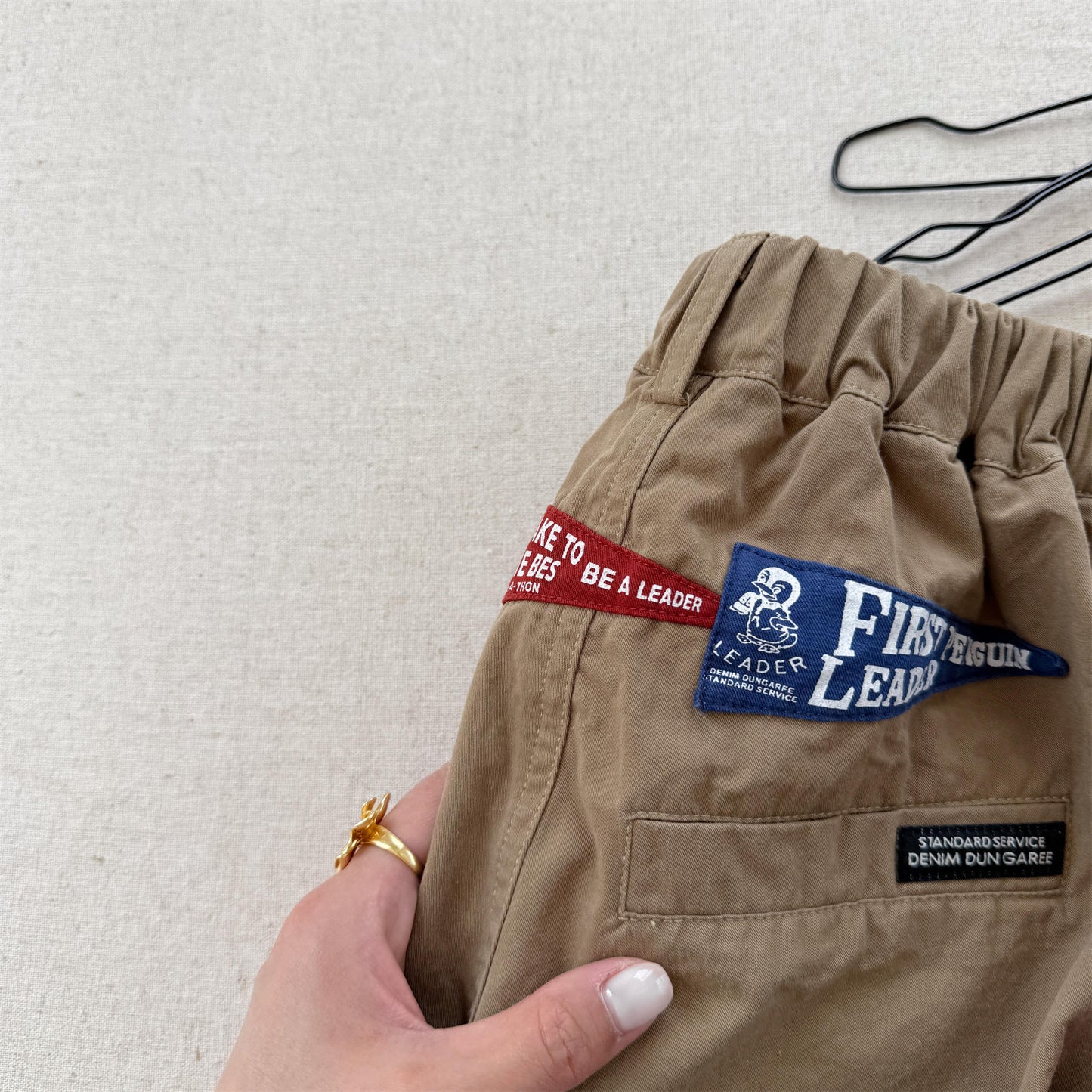 Pennant Patch Graphic Cotton Shorts ワッペン ショートパンツ【mh0012650】