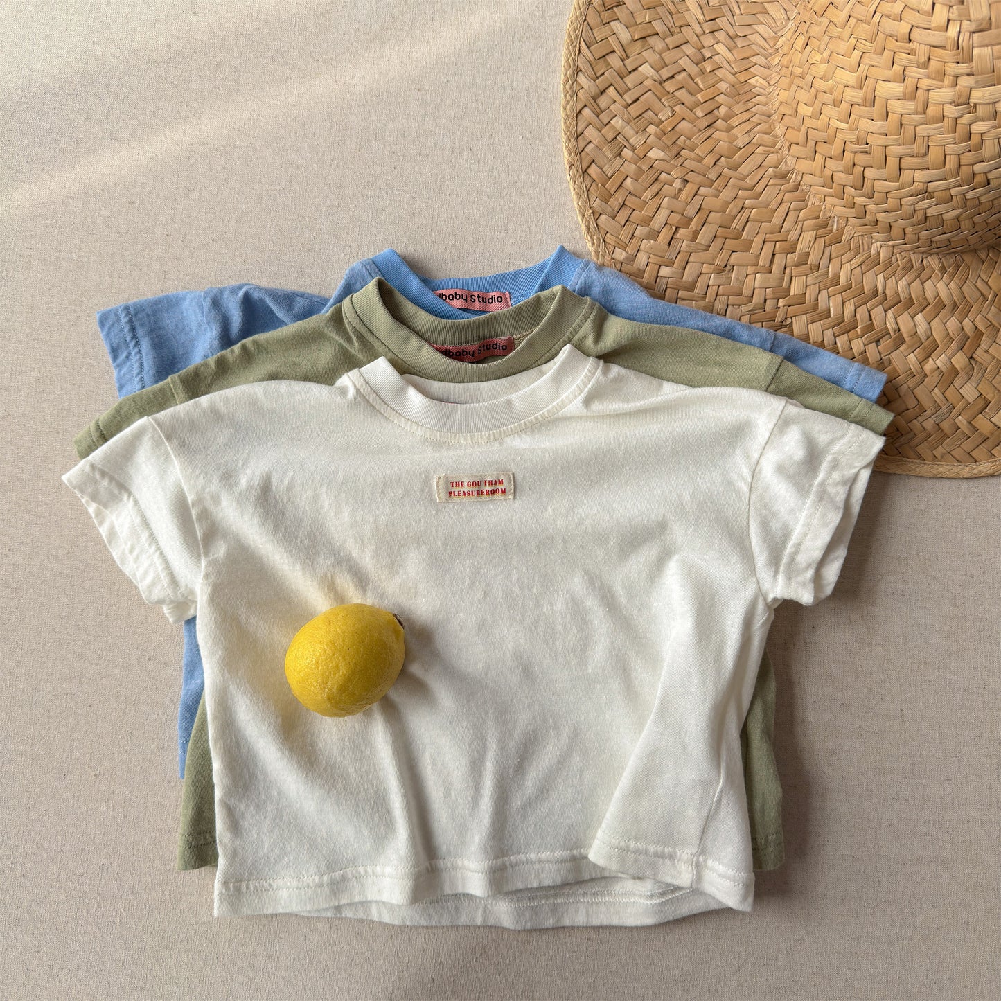 Minimal Woven Patch T-Shirt ドロップショルダー 半袖Tシャツ【mh0013224】
