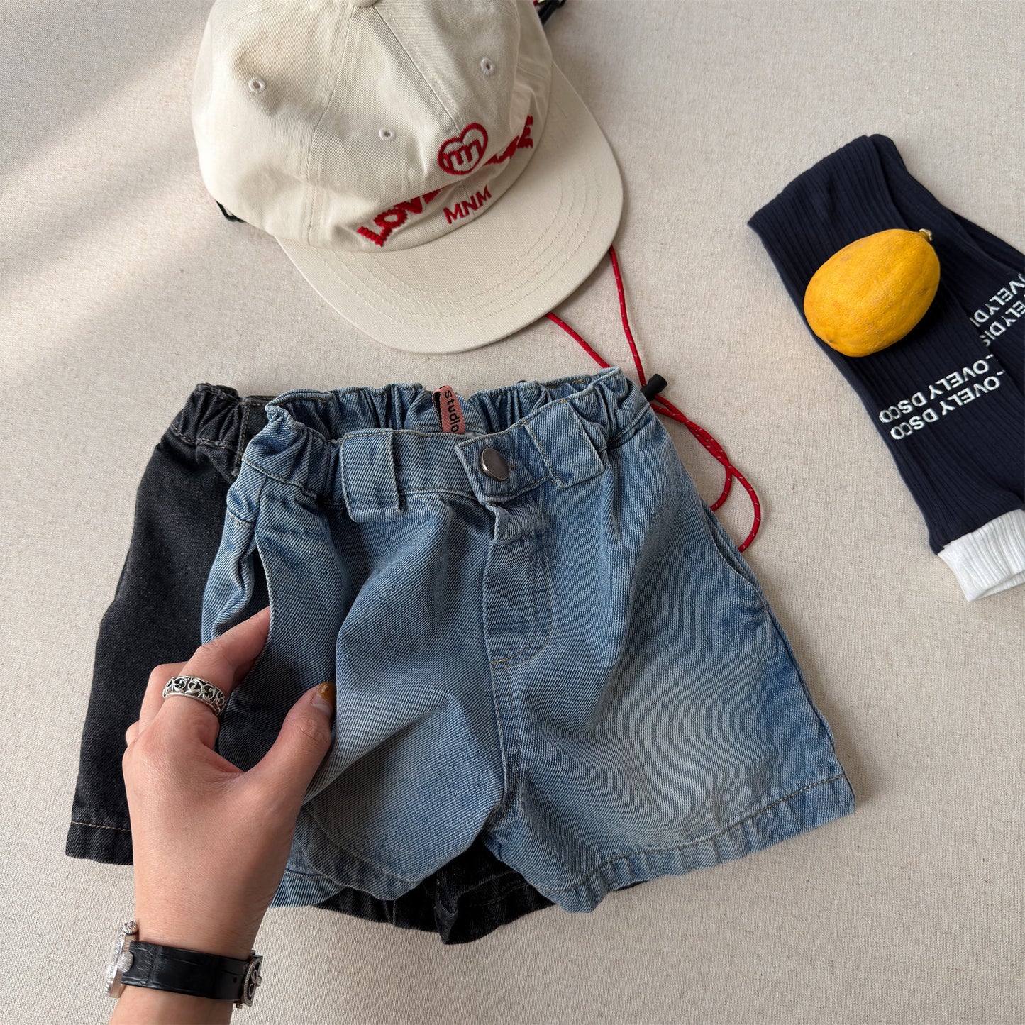 Vintage Washed Denim Shorts ベーシック デニムショートパンツ【mh0013225】
