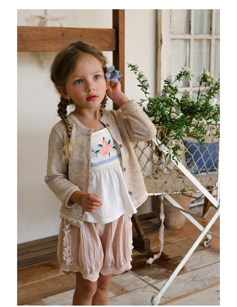Lace Trim Knit Cardigan Openwork Summer Cardigan [mh0012984]