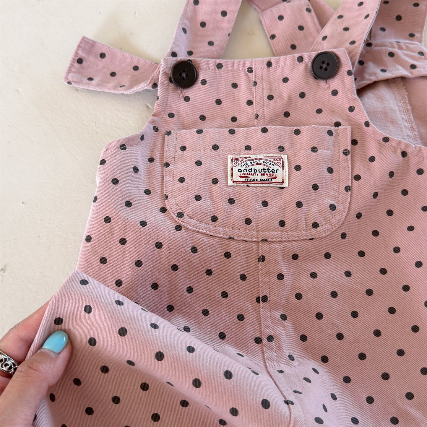 Kids' Polka Dot & Check Pocket Overalls [mh0014053]