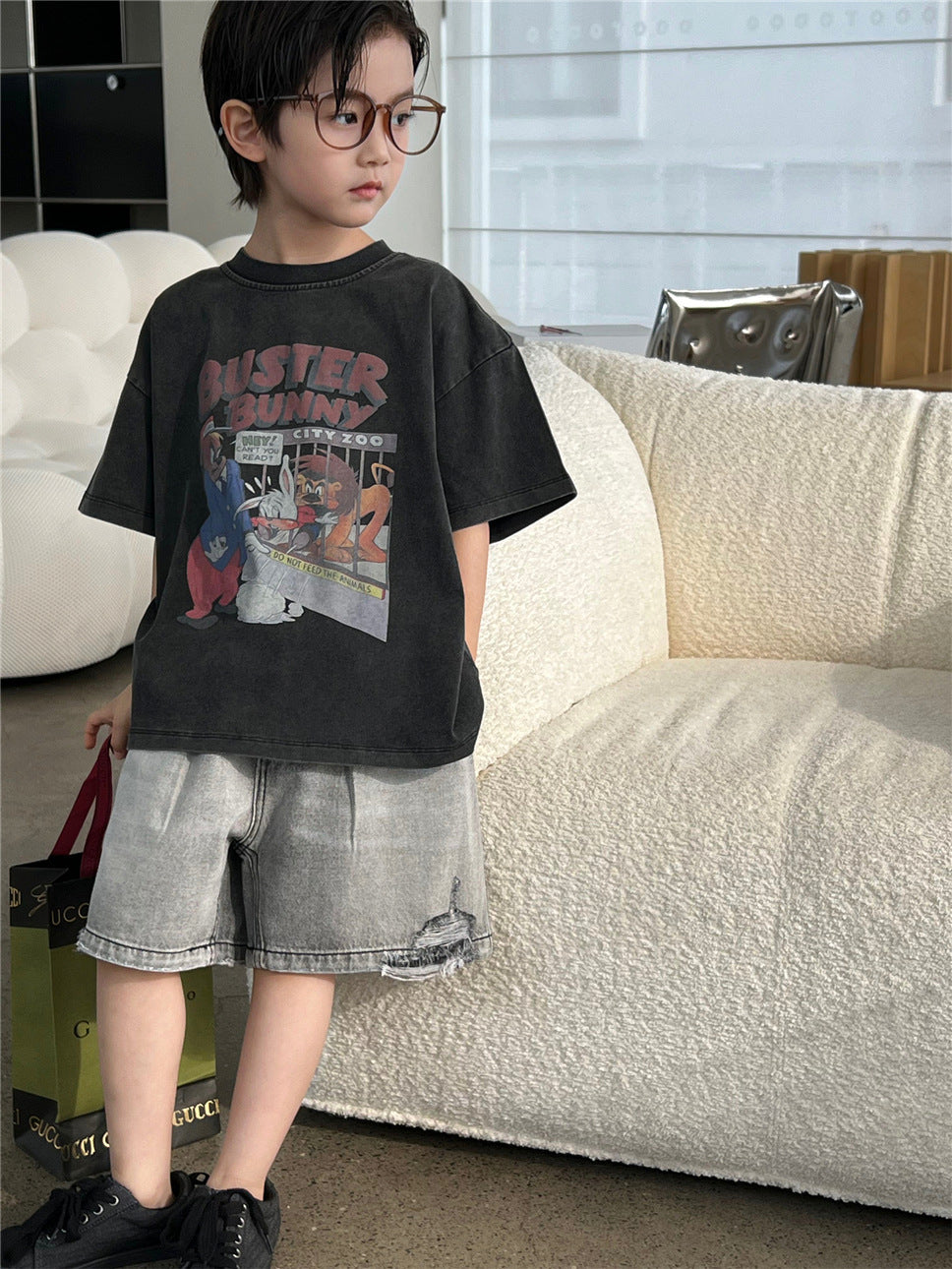 Vintage Bunny Tee アニマルプリント 半袖Tシャツ【mh0012974】