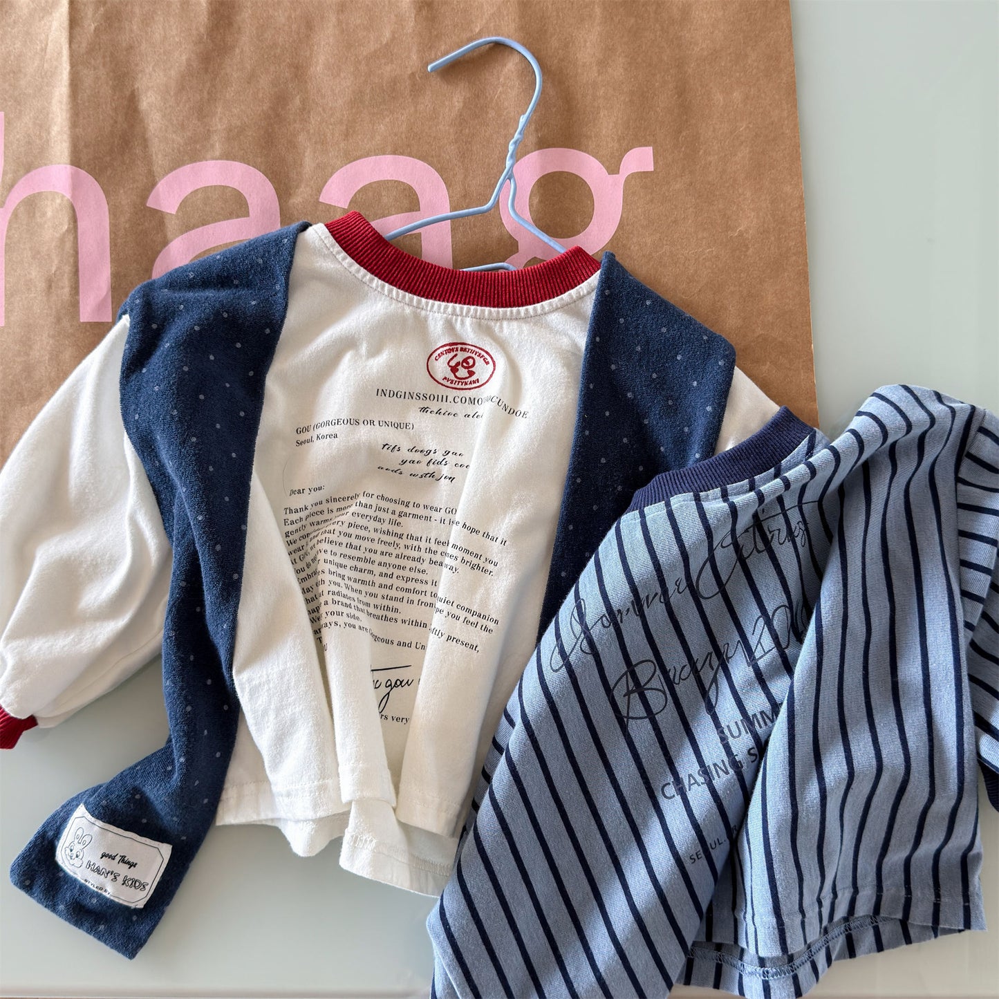 Kids' Color-Blocked Ringer Loose-Fit Letter-Printed Striped Long-Sleeved T-Shirt [mh0014062]