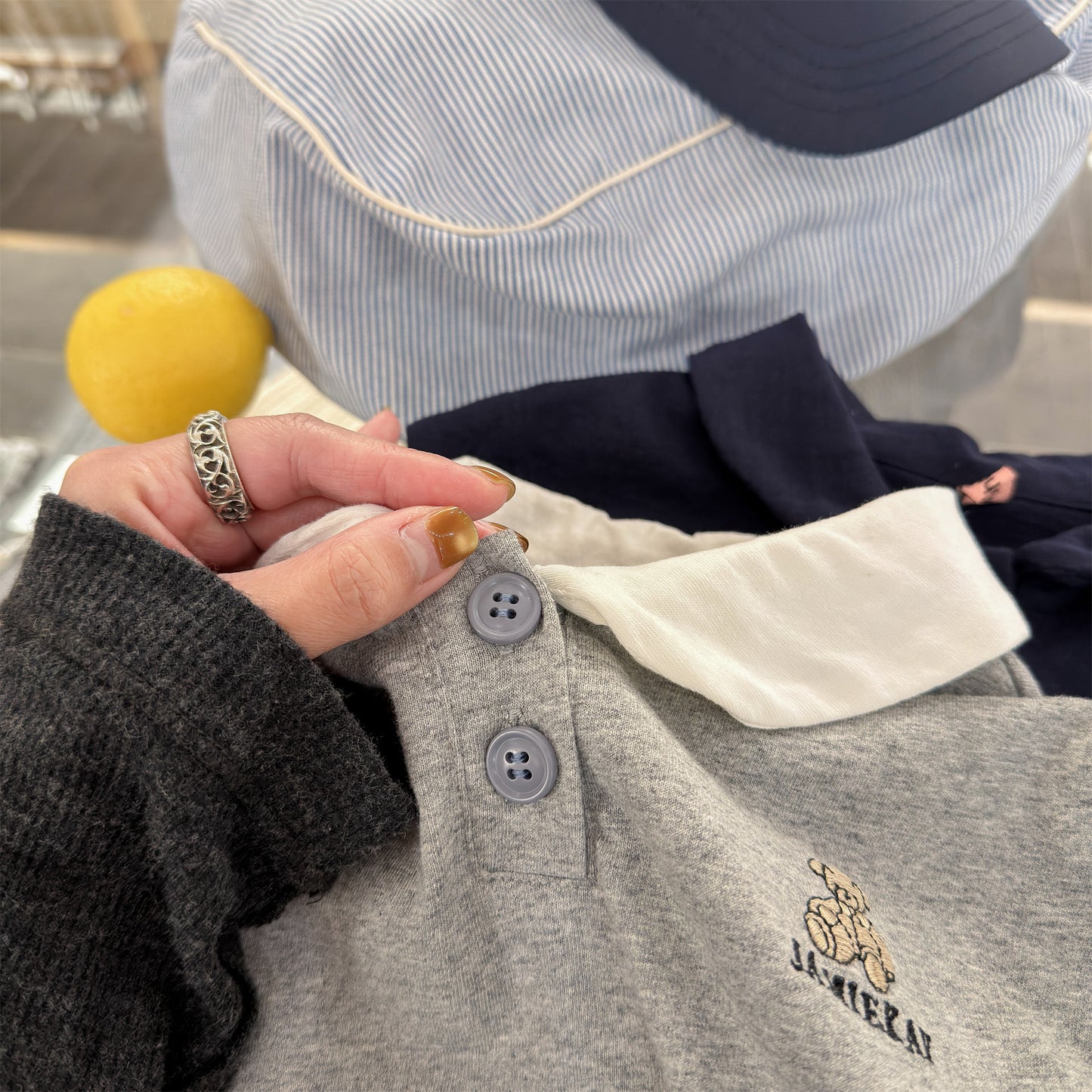 Bear Embroidery Short Sleeve Polo Shirt クマ 刺繍 ポロシャツ【mh0012666】