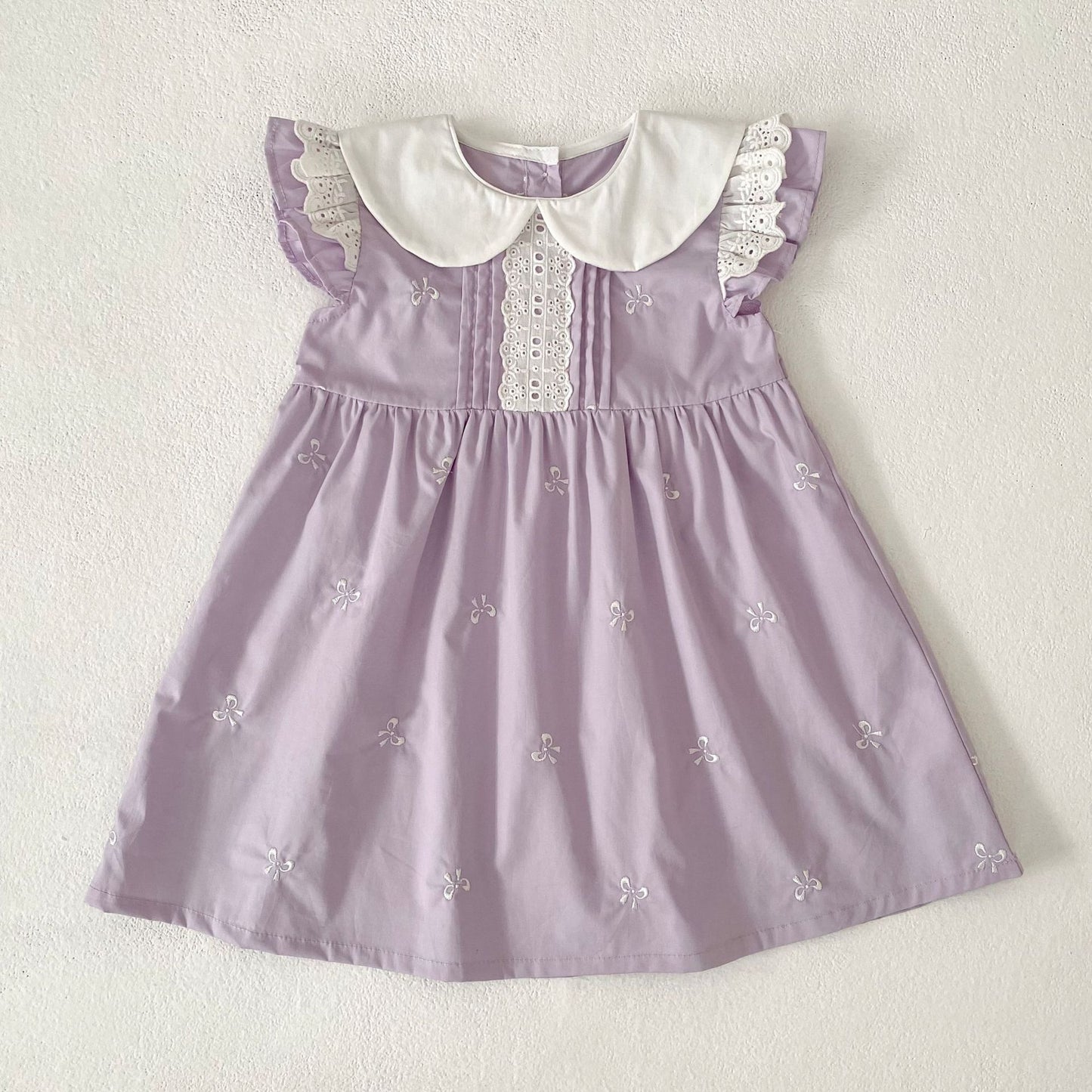 Bow Embroidery Ruffle Romper Dress ラッフル ロンパース ワンピース【mh0013161】