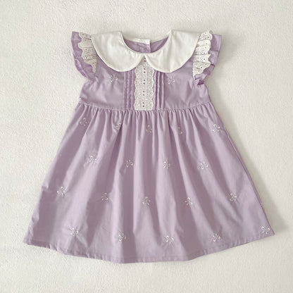 Bow Embroidery Ruffle Romper Dress ラッフル ロンパース ワンピース【mh0013161】