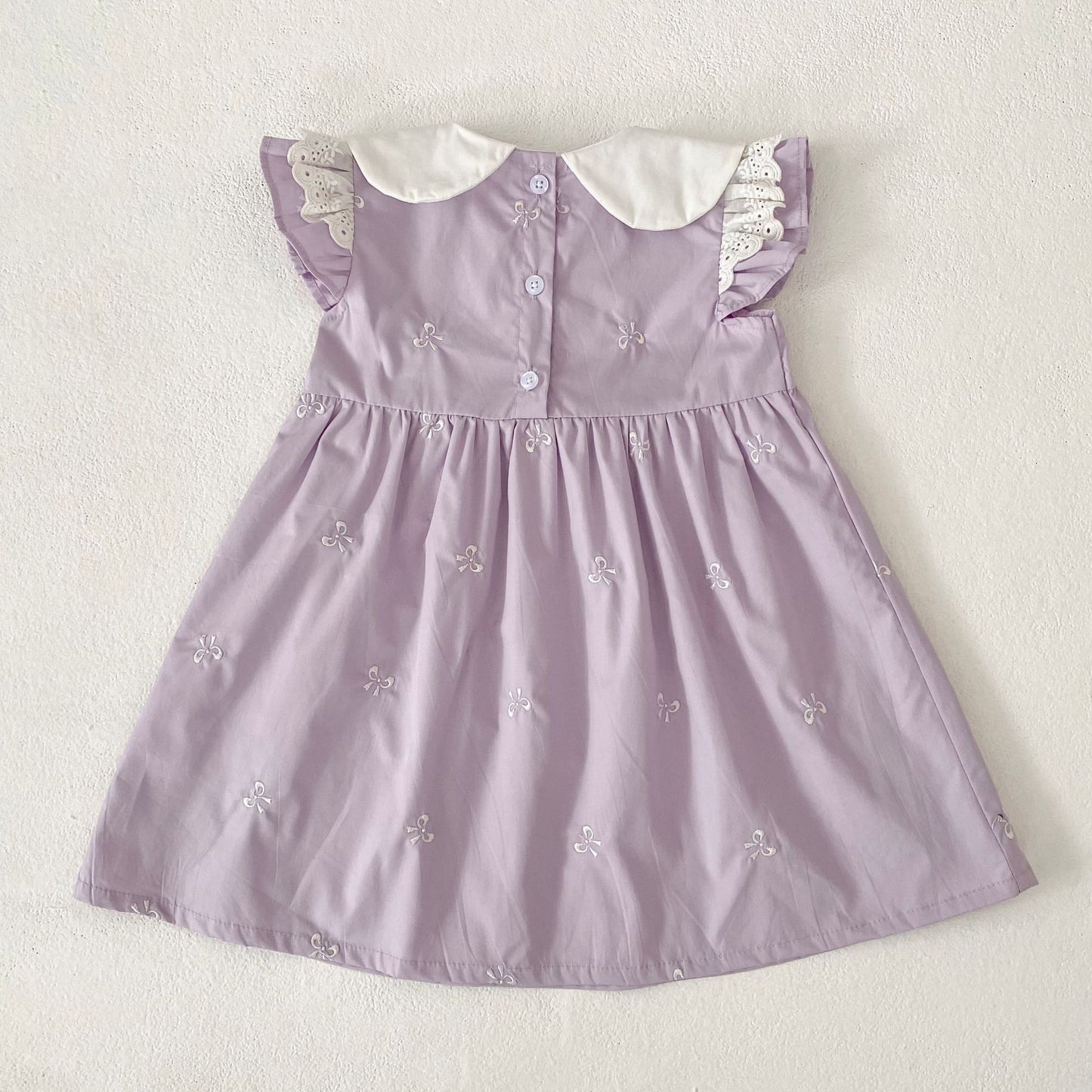 Bow Embroidery Ruffle Romper Dress ラッフル ロンパース ワンピース【mh0013161】