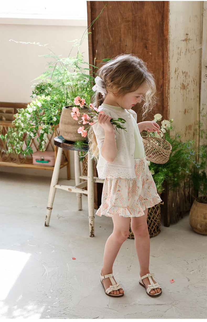 Ruffle Shoulder Tee - Mellow Ruffle Short Sleeve T-Shirt [mh0012986]
