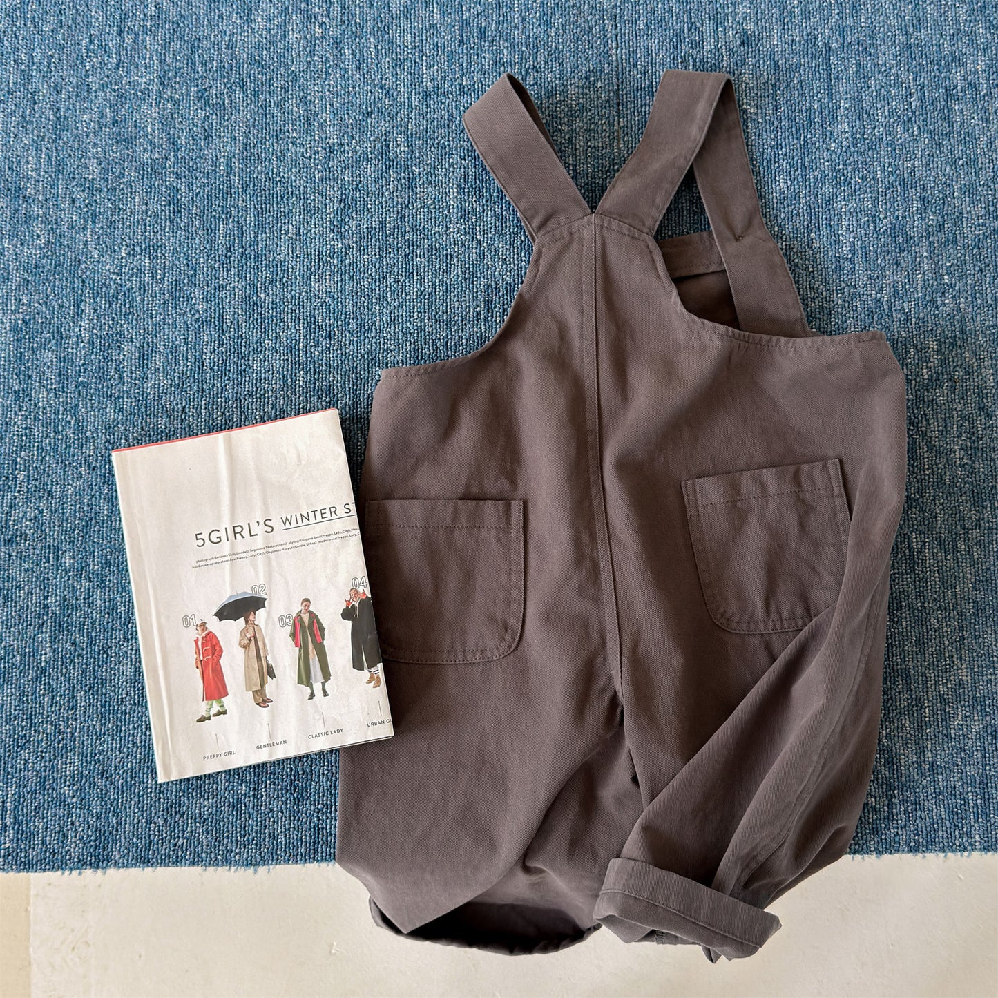 Kids' Polka Dot & Check Pocket Overalls [mh0014053]