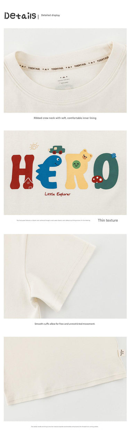 Graphic Explorer Hero Tシャツ デニムショートパンツ セットアップ【mh0012730】