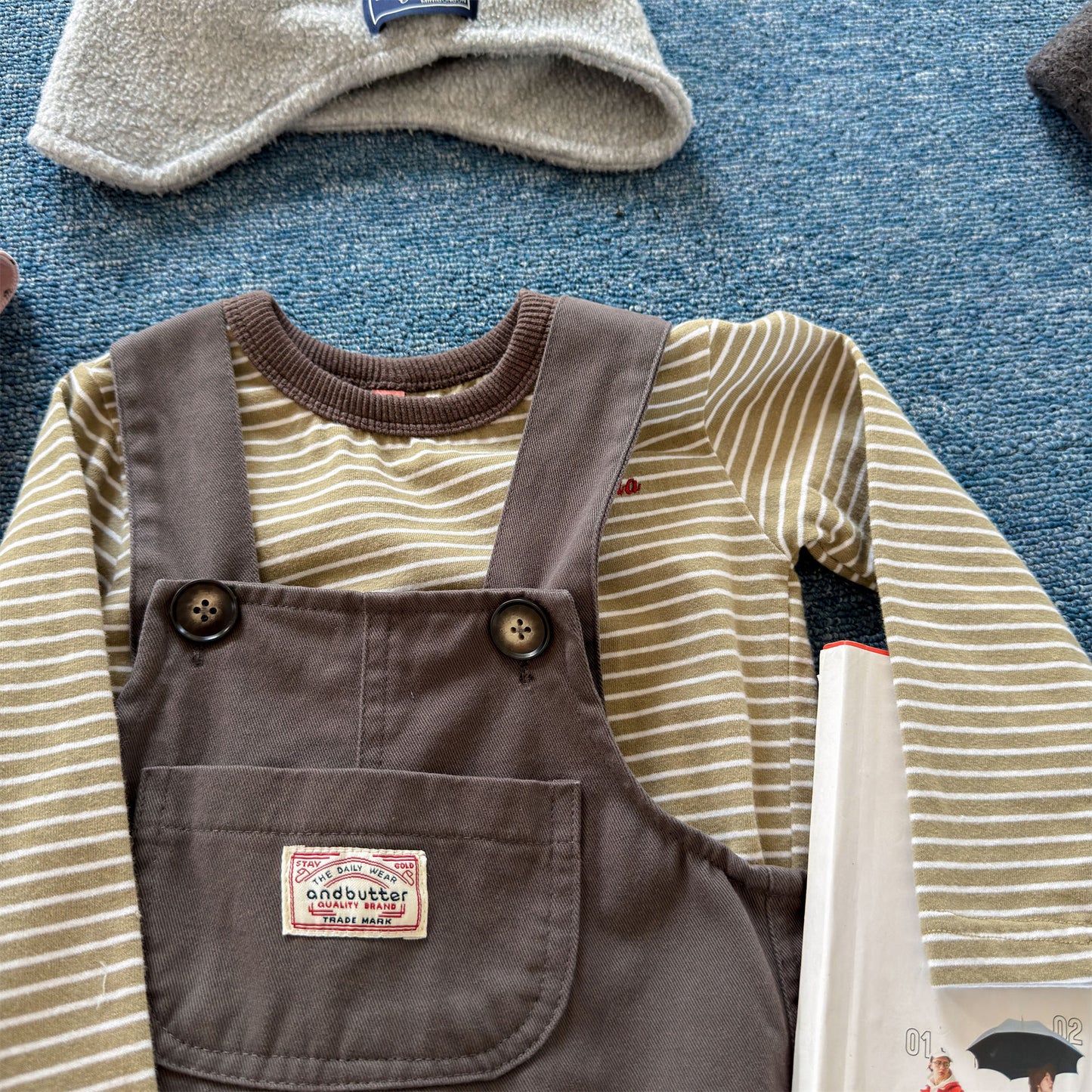 Kids' Polka Dot & Check Pocket Overalls [mh0014053]