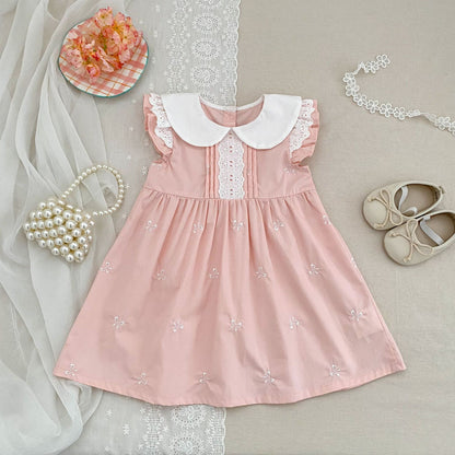 Bow Embroidery Ruffle Romper Dress ラッフル ロンパース ワンピース【mh0013161】