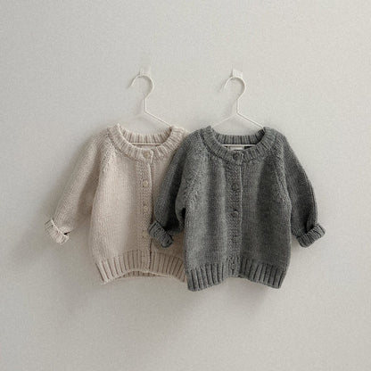 Baby Kids Round Neck Knit Cardigan【mh0014626】