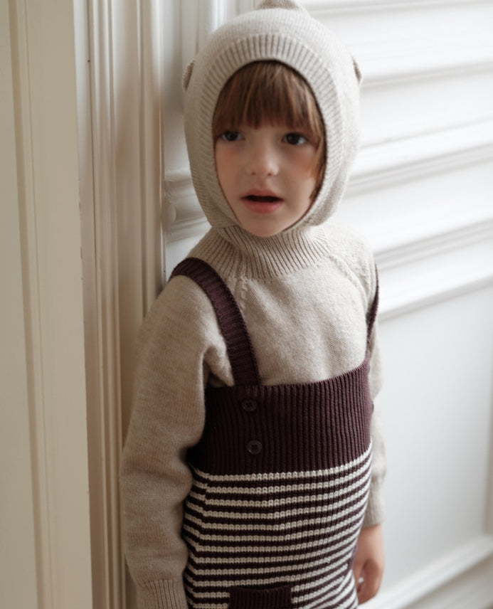 くま耳フーディニット ニュアンスカラー アニマルモチーフ セーター【mh0011576】