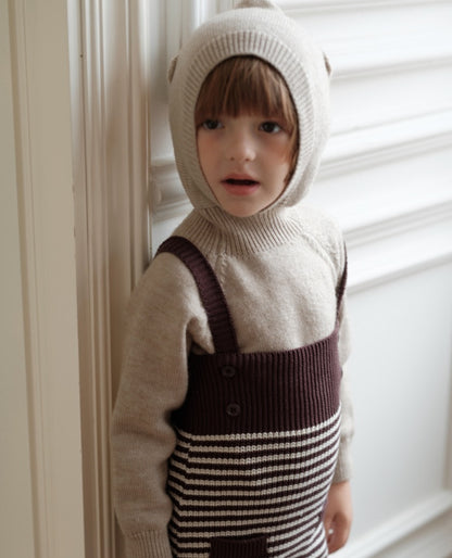 くま耳フーディニット ニュアンスカラー アニマルモチーフ セーター【mh0011576】