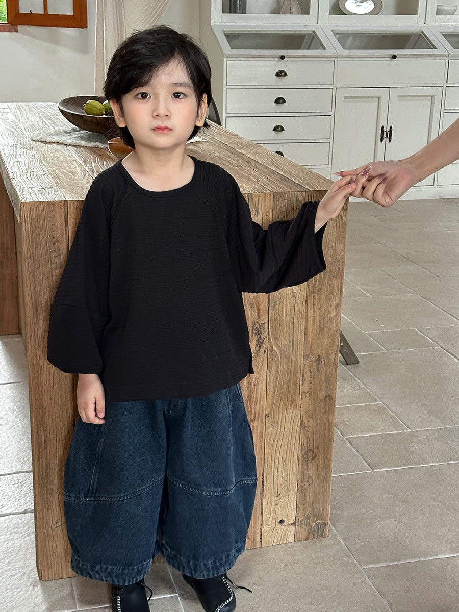 Kids' Striped Raglan Long-Sleeve T-Shirt   【mh0014785】
