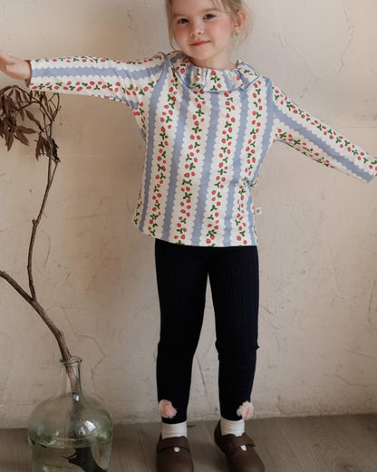 ニットレギンス ラッフル ポンポン付き キッズ 女の子 ボトムス【mh0011569】