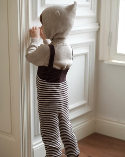 くま耳フーディニット ニュアンスカラー アニマルモチーフ セーター【mh0011576】