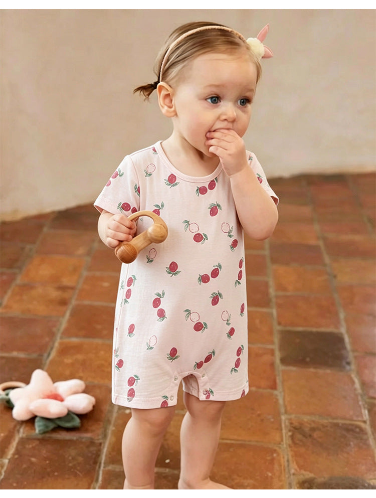 Fruit Pattern Cotton Romper フルーツ 半袖ロンパース【mh0013044】