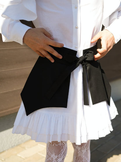 Kids' Ruffle Motif Long-Sleeve Shirt, Corset Belt, and Miniskirt 3-Piece Set 【mh0014735】