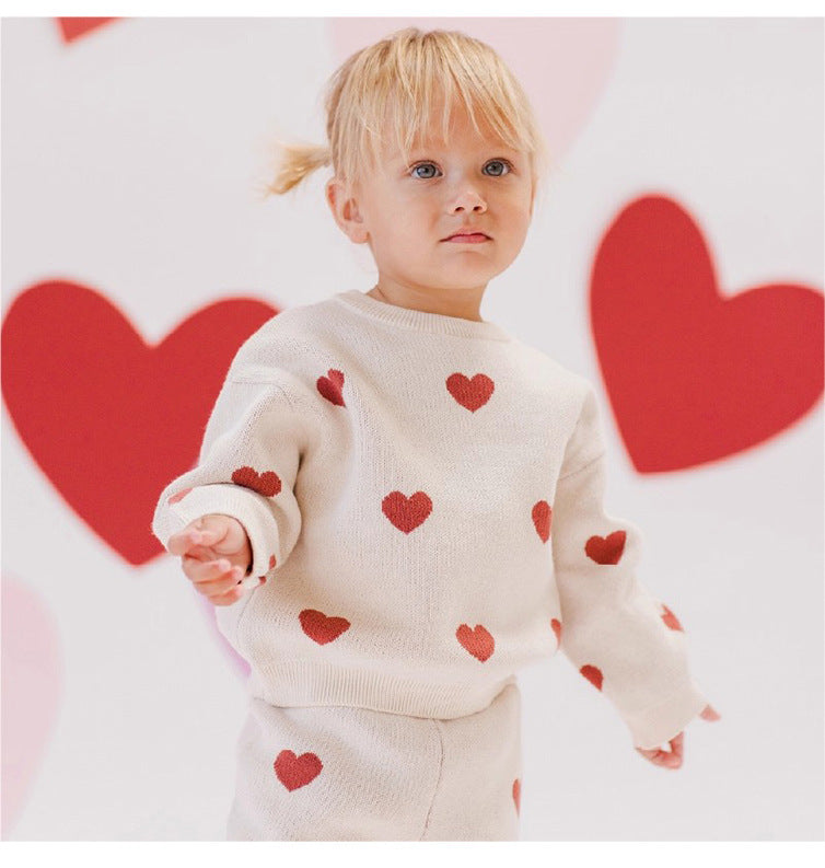 長袖セーター いちご/ハート ニットトップス プルオーバー【mh0011726】
