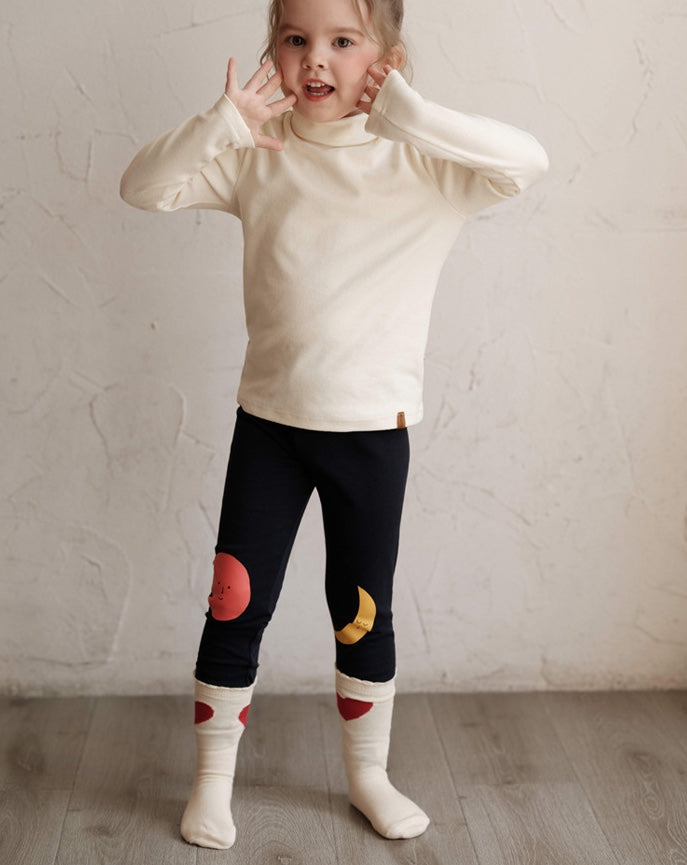 ソックス 靴下 ムーン ミドル丈 キッズ コットン【mh0011563】