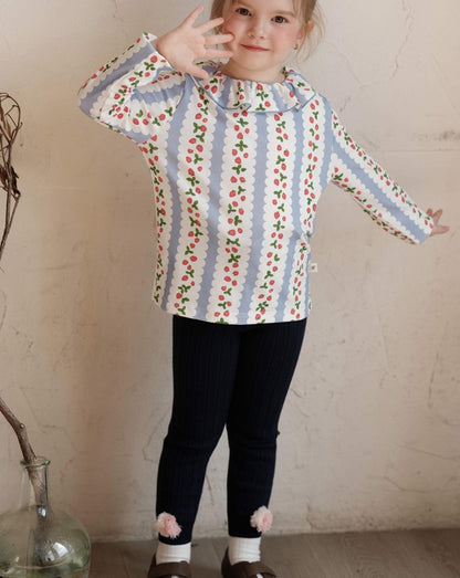 ニットレギンス ラッフル ポンポン付き キッズ 女の子 ボトムス【mh0011569】