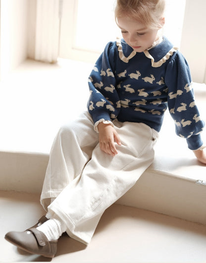 ワイドパンツ コーデュロイ ニュアンスカラー キッズ ボトムス【mh0011570】