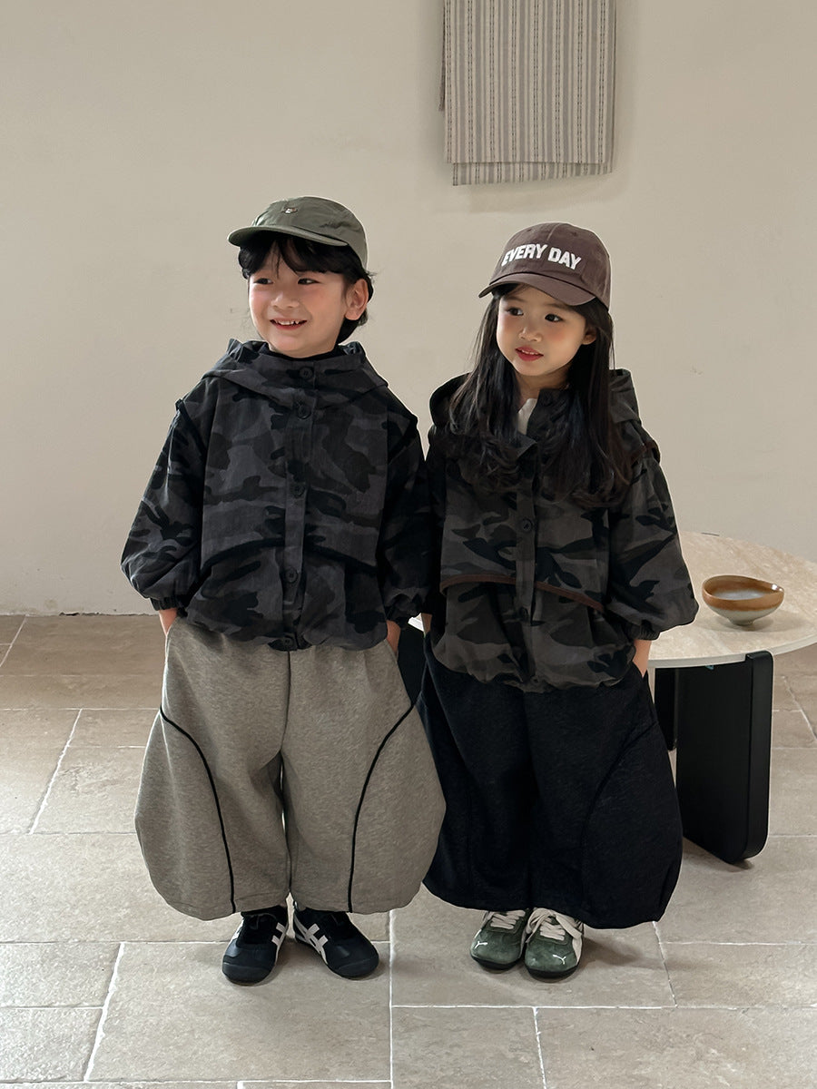 Kids' Camouflage Hooded Blouson Jacket【mh0014779】