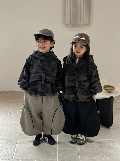 Kids' Camouflage Hooded Blouson Jacket【mh0014779】