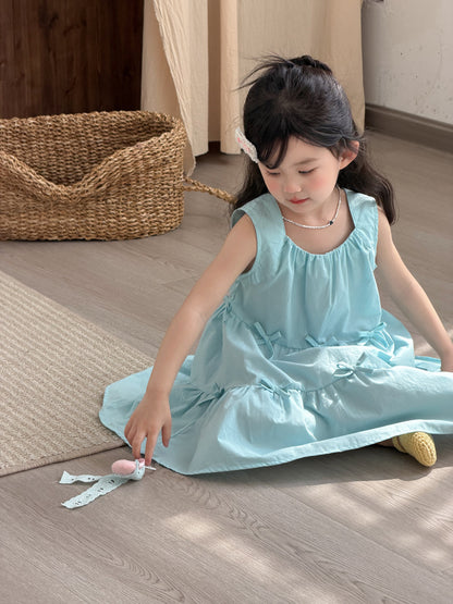 Sleeveless Bow Tiered Dress [mh0012747]