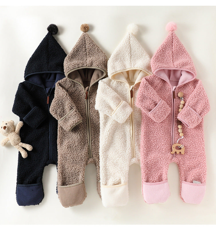 アウタージャンプスーツ ボア 厚手 とんがりフーディ【mh0011706】