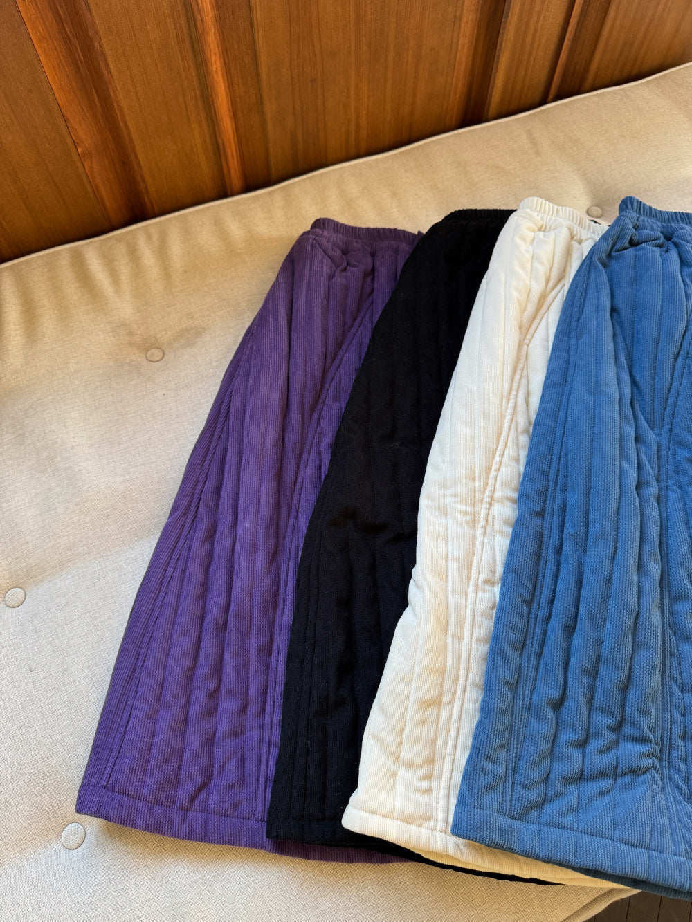 キルティングスカート キッズ 中綿 厚手 ロング丈 シンプル【mh0011687】